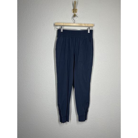 Calia By Carrie Underwood Small Pull On Jogger Pants Navy Zipper Hems - Picture 1 of 5